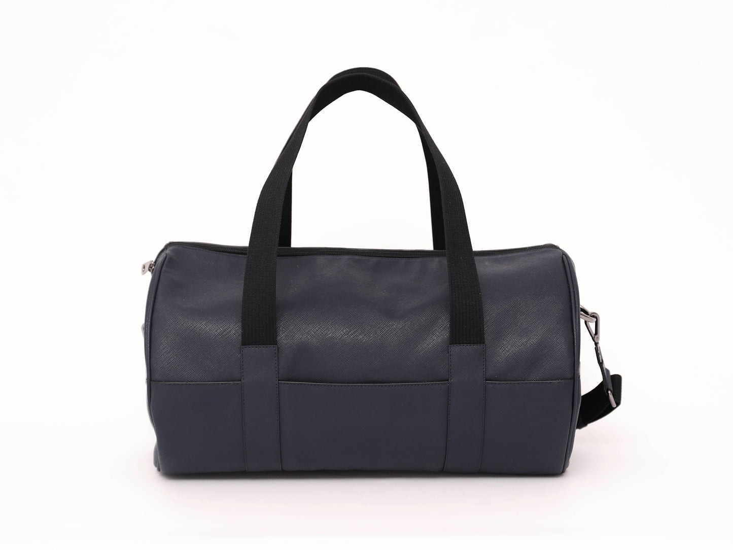 Saco circular em pele azul-marinho